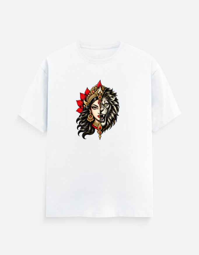 Durga & Lion T-Shirt | Maa Durga Graphic Unisex Tee