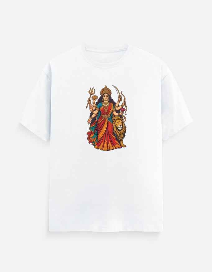 Durga Maa & Lion Unisex T-Shirt – Durga Puja Graphic Tee