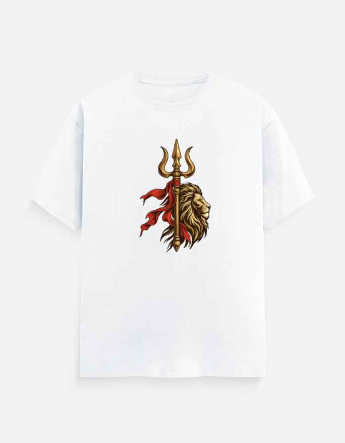 Trishul & Lion T-Shirt | Mahadev Inspired Graphic Tee