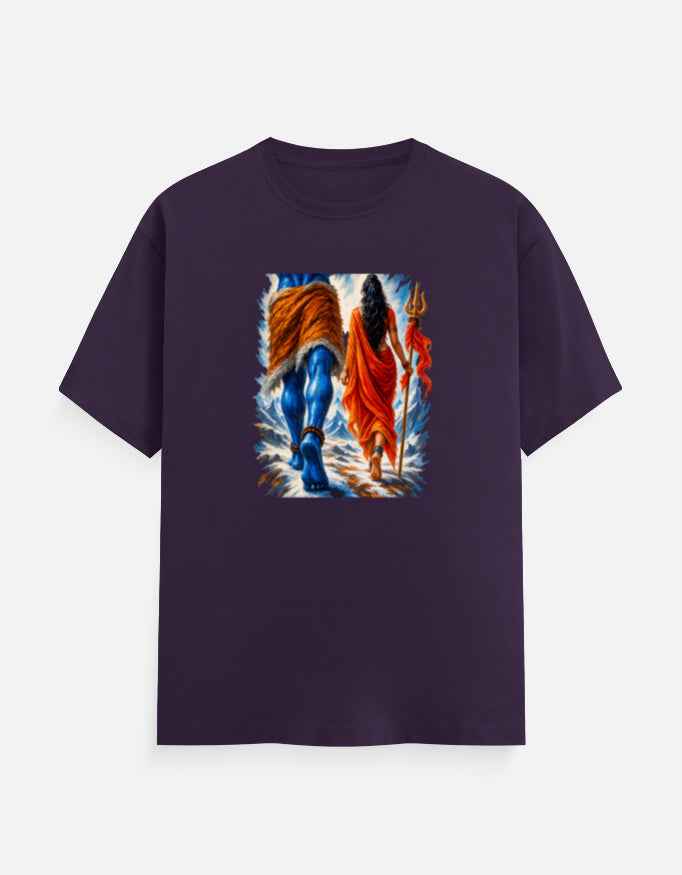 Shiva & Parvati Walking T-Shirt | Himalayan Journey Graphic Tee