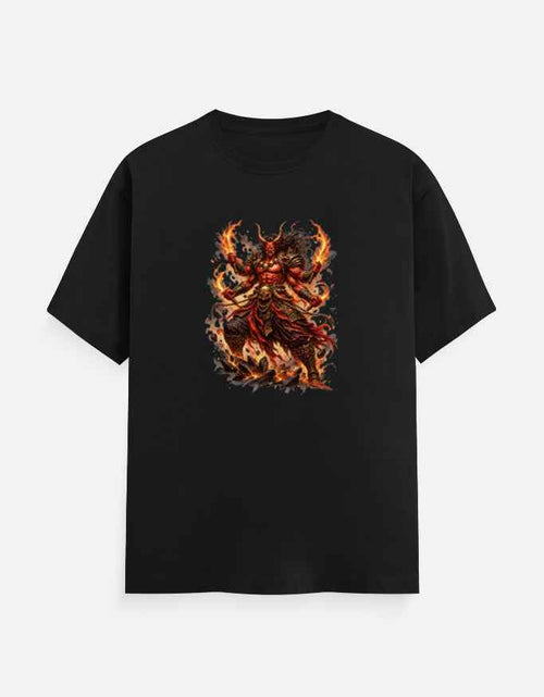 Asura Flame T-Shirt | Fiery Demon Warrior Graphic Tee