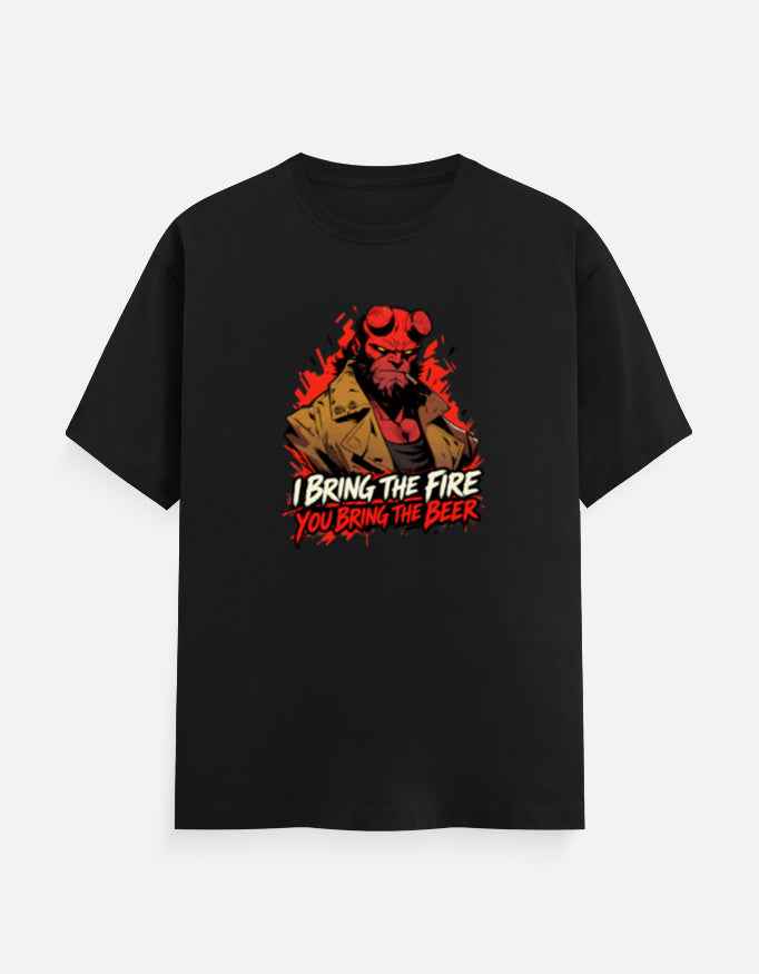 Demon Fire & Beer Graphic T-Shirt