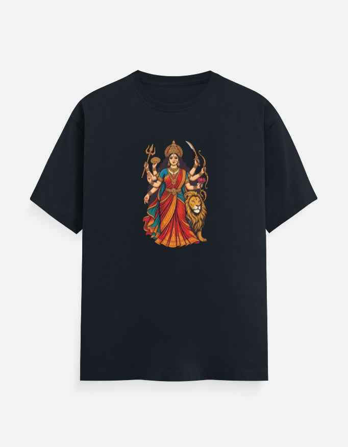 Durga Maa & Lion Unisex T-Shirt – Durga Puja Graphic Tee