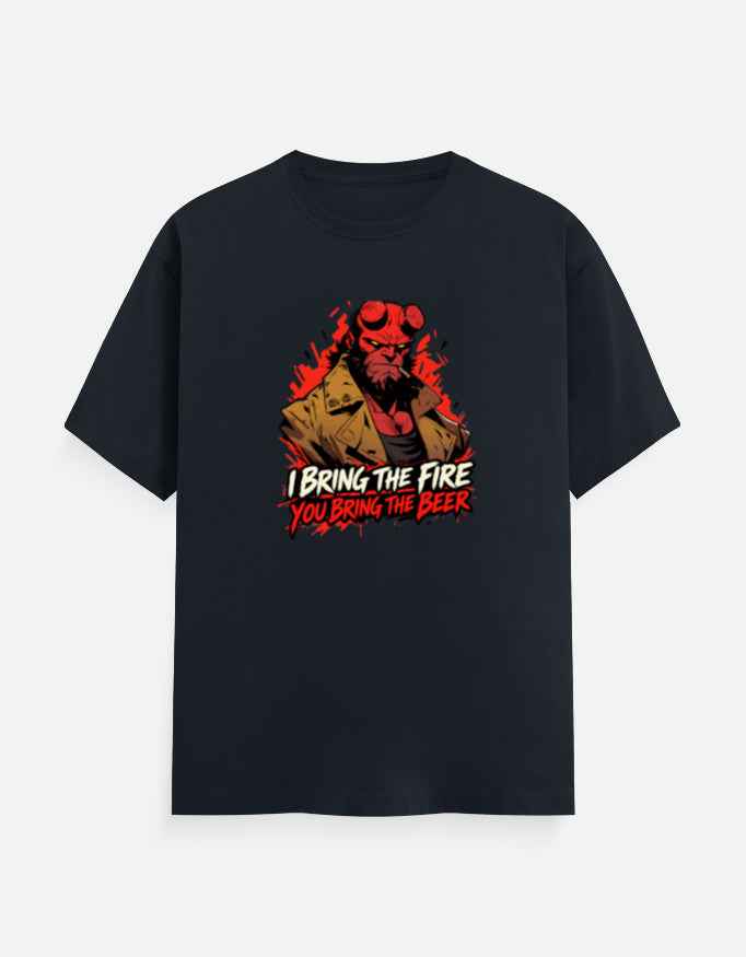 Demon Fire & Beer Graphic T-Shirt