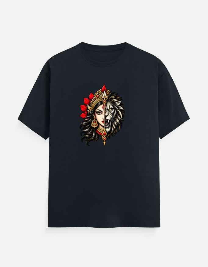 Durga & Lion T-Shirt | Maa Durga Graphic Unisex Tee