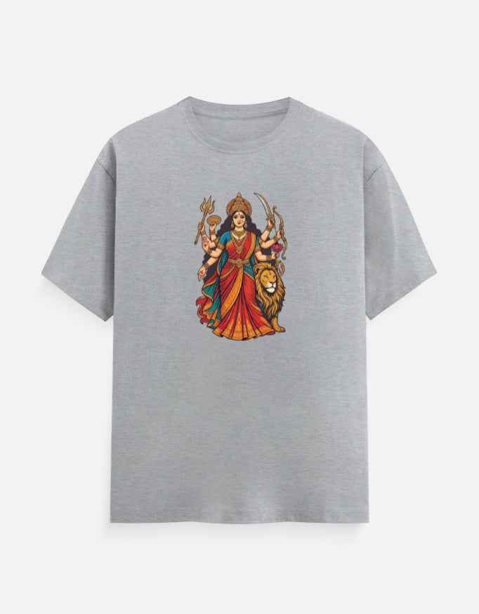 Durga Maa & Lion Unisex T-Shirt – Durga Puja Graphic Tee