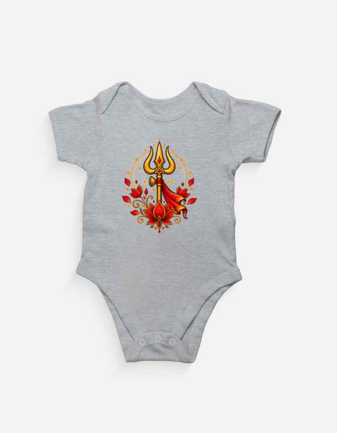 Trishul & Dandiya Baby Romper – Festive Indian Baby Bodysuit