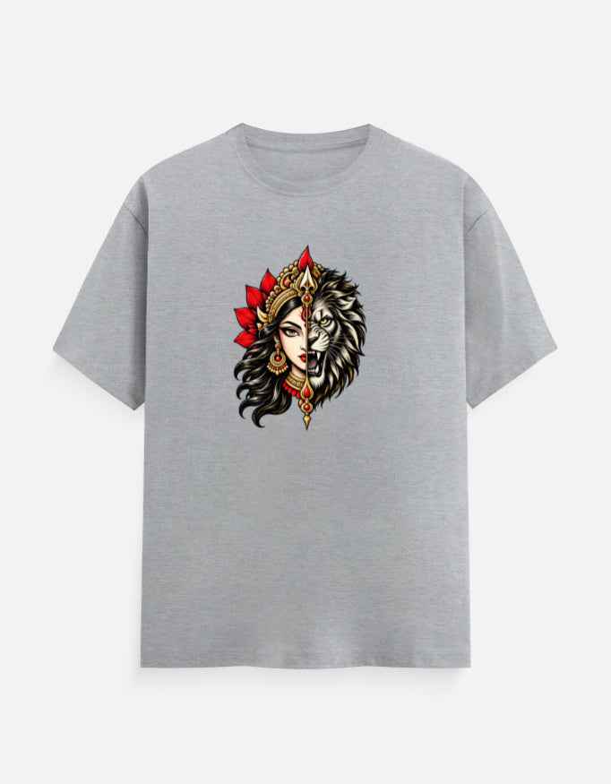 Durga & Lion T-Shirt | Maa Durga Graphic Unisex Tee