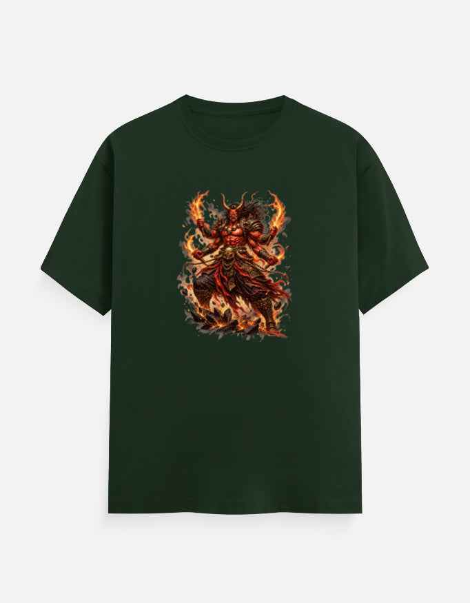 Asura Flame T-Shirt | Fiery Demon Warrior Graphic Tee