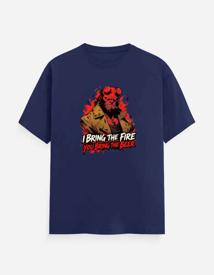 Demon Fire & Beer Graphic T-Shirt