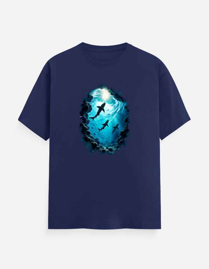 Blue Abyss – Shark & Reef Graphic T-Shirt | Ghoulnest