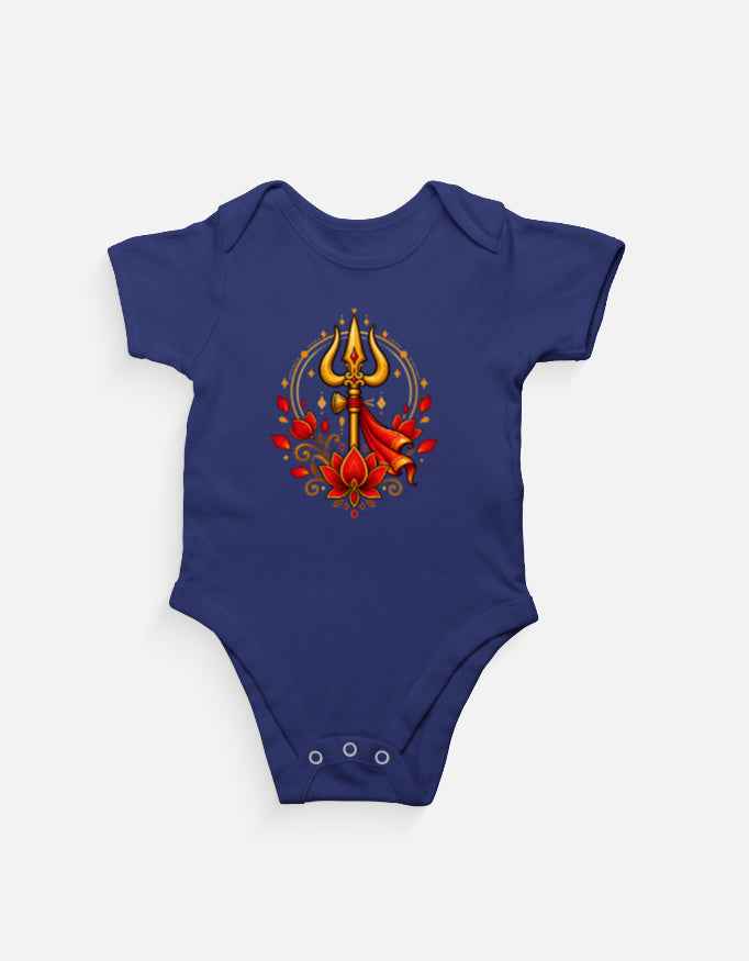 Trishul & Dandiya Baby Romper – Festive Indian Baby Bodysuit
