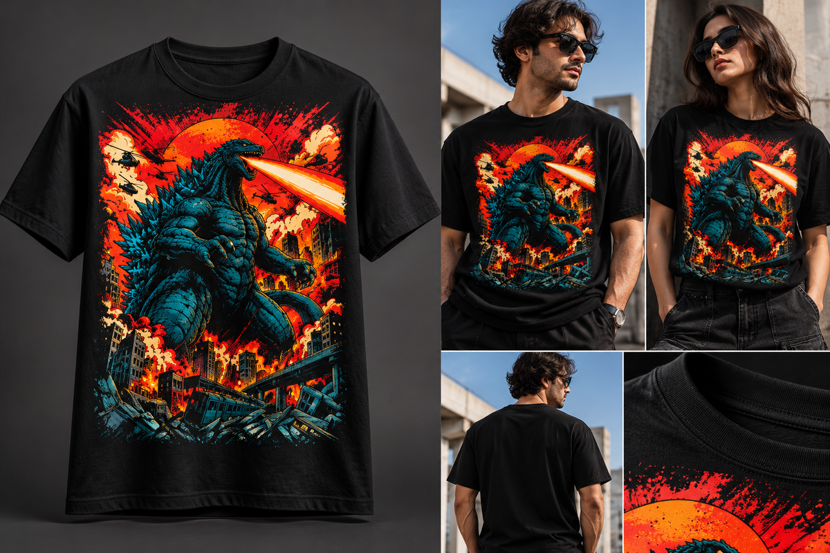 Japanese Kaiju Monster Graphic T-Shirt | Ghoulnest
