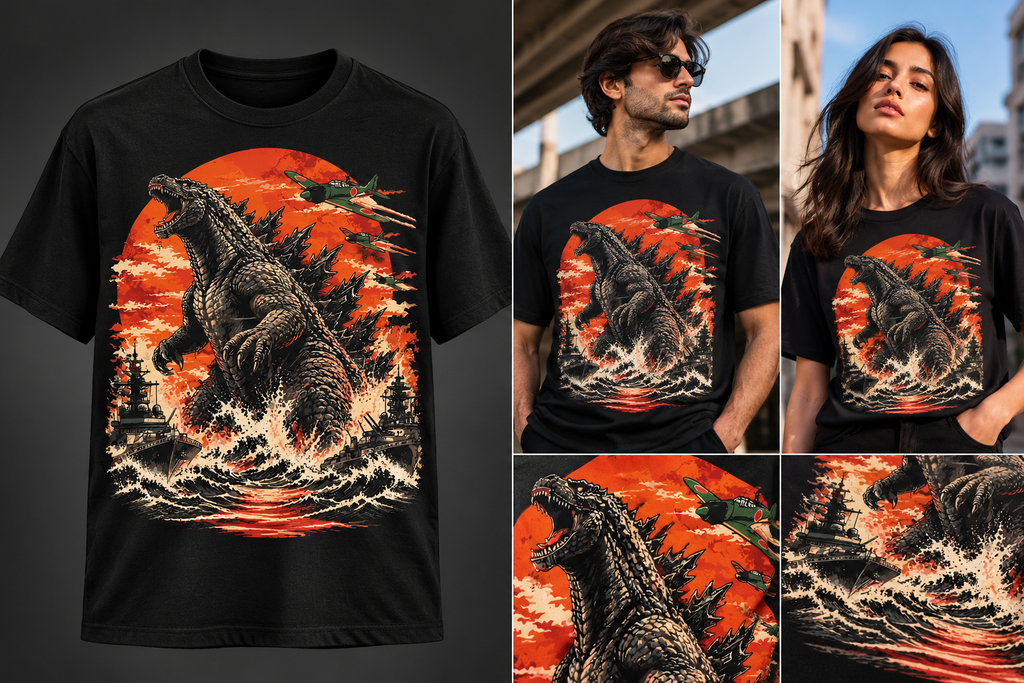 Rising Tide – Japanese Kaiju Monster Graphic T-Shirt | Ghoulnest