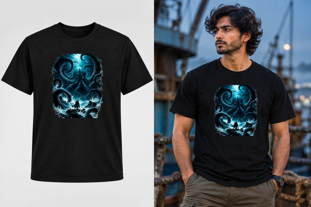 The Abyssal Kraken – Deep Sea Horror Graphic T-Shirt | Ghoulnest