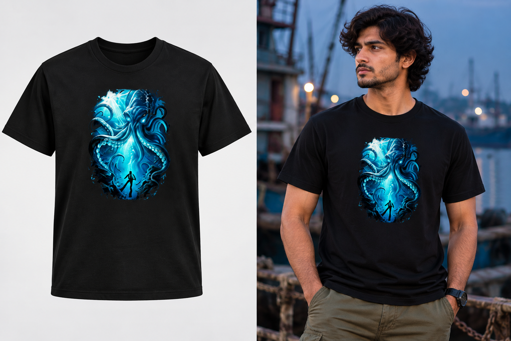The Abyssal Kraken – Deep Sea Graphic T-Shirt | Ghoulnest