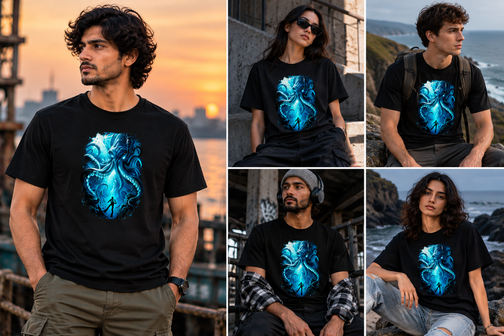 The Abyssal Kraken – Deep Sea Graphic T-Shirt | Ghoulnest