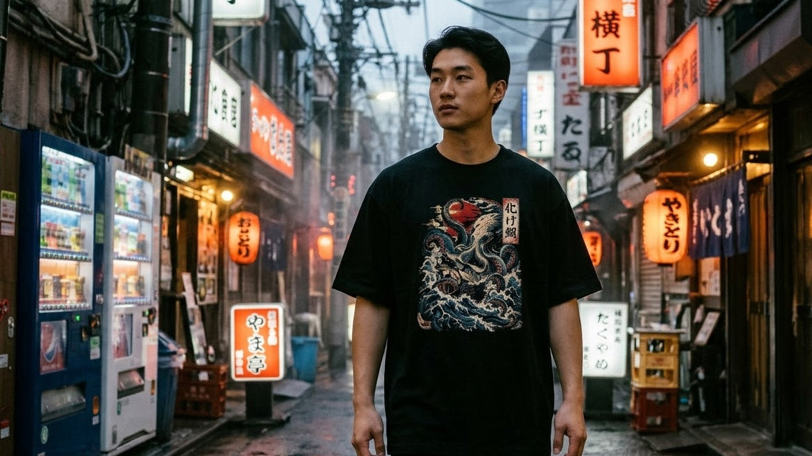 Kraken’s Wrath – Japanese Sea Monster Graphic T-Shirt