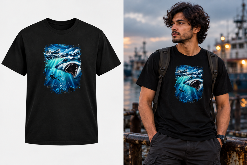 Maelstrom Shark Attack Graphic T-Shirt – Black | Ghoulnest