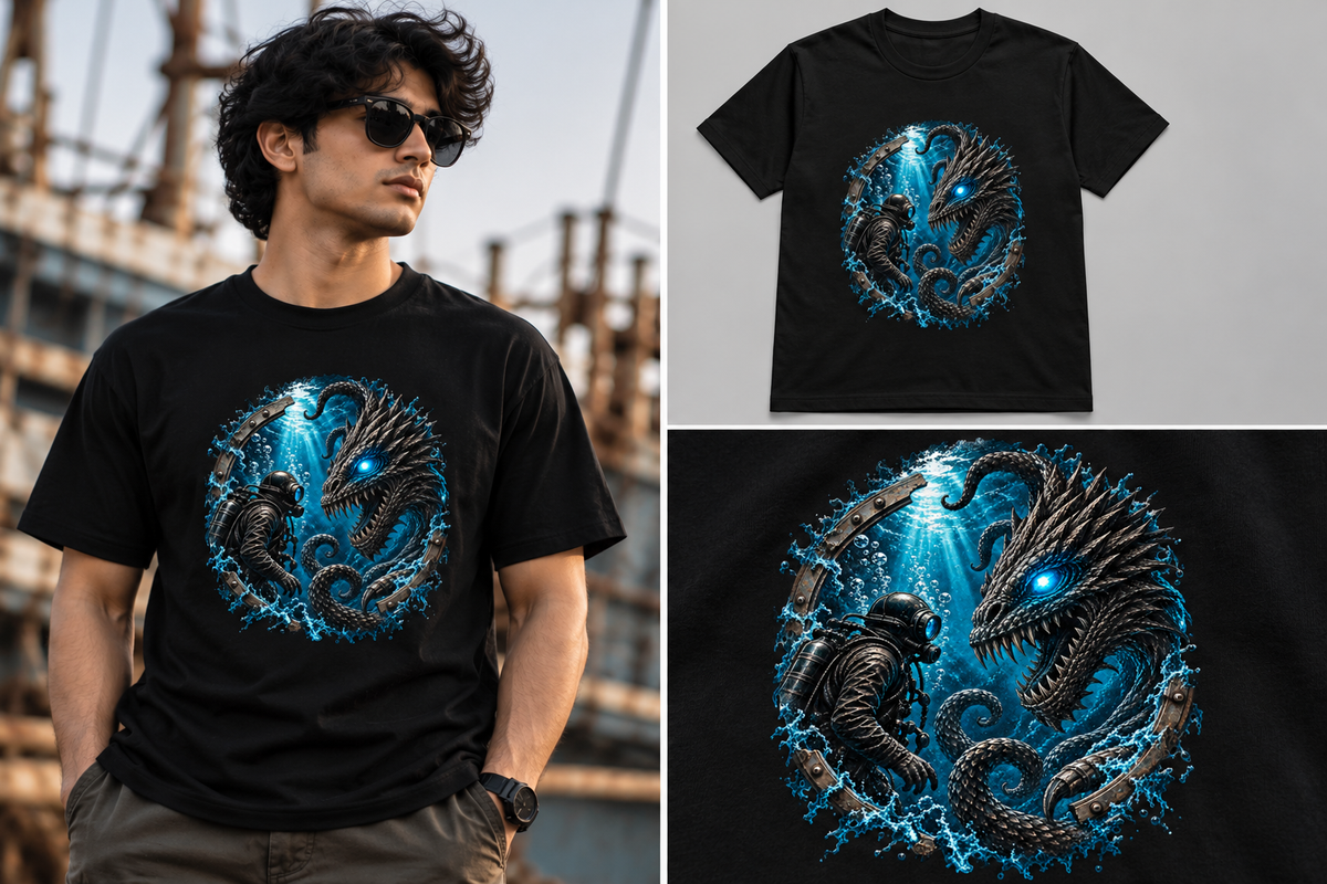 Deep Sea Leviathan Graphic T-Shirt | Underwater Horror Tee