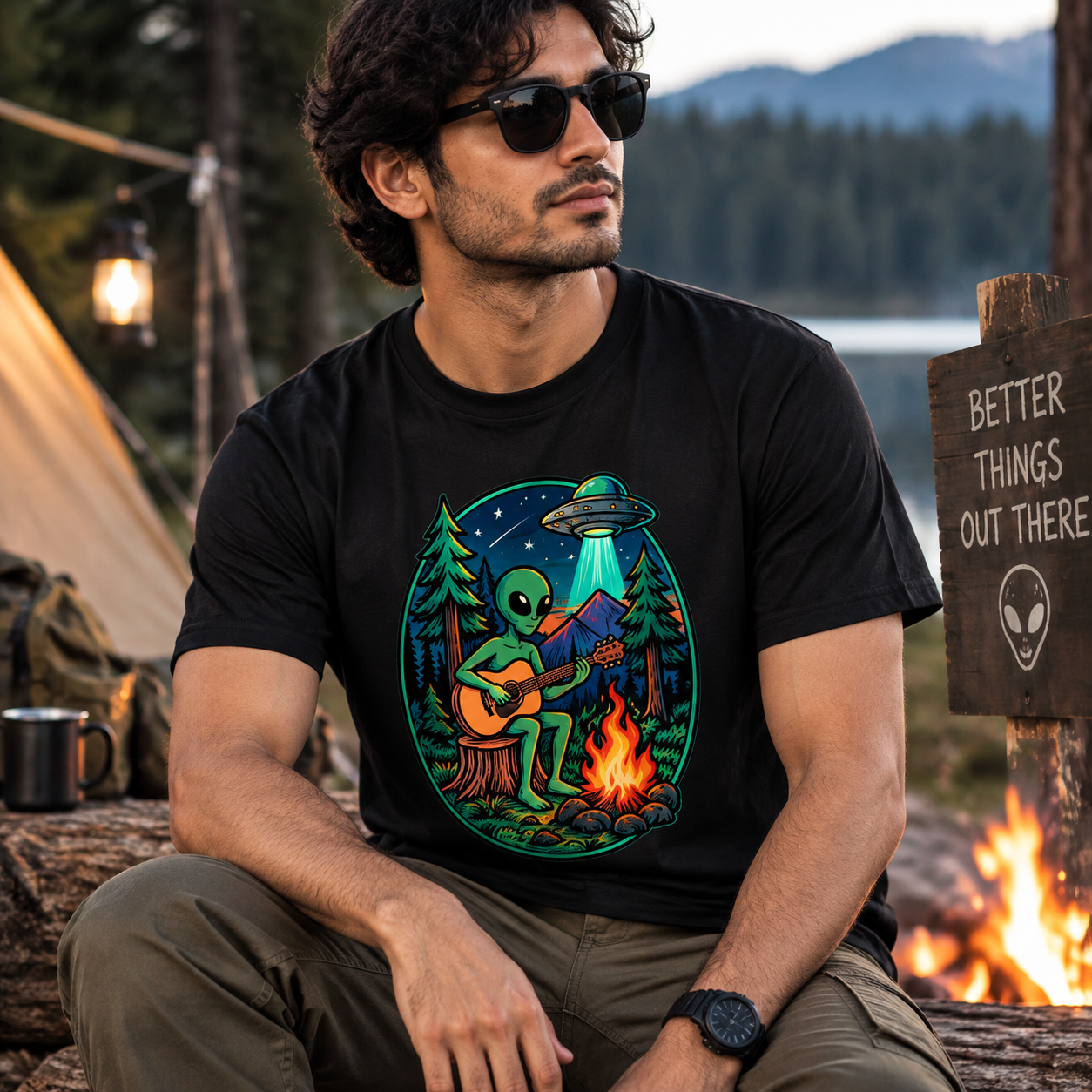 Retro UFO Camping Tee