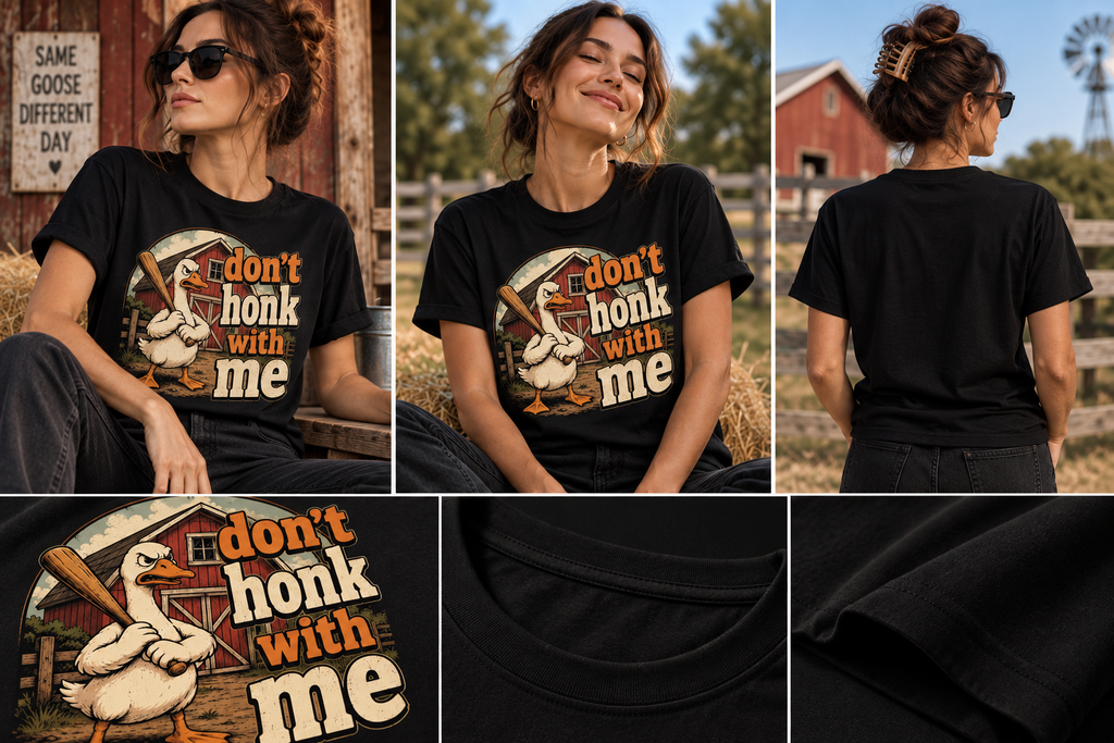 Funny Goose Vintage Bird Graphic Tee - Ghoul Nest