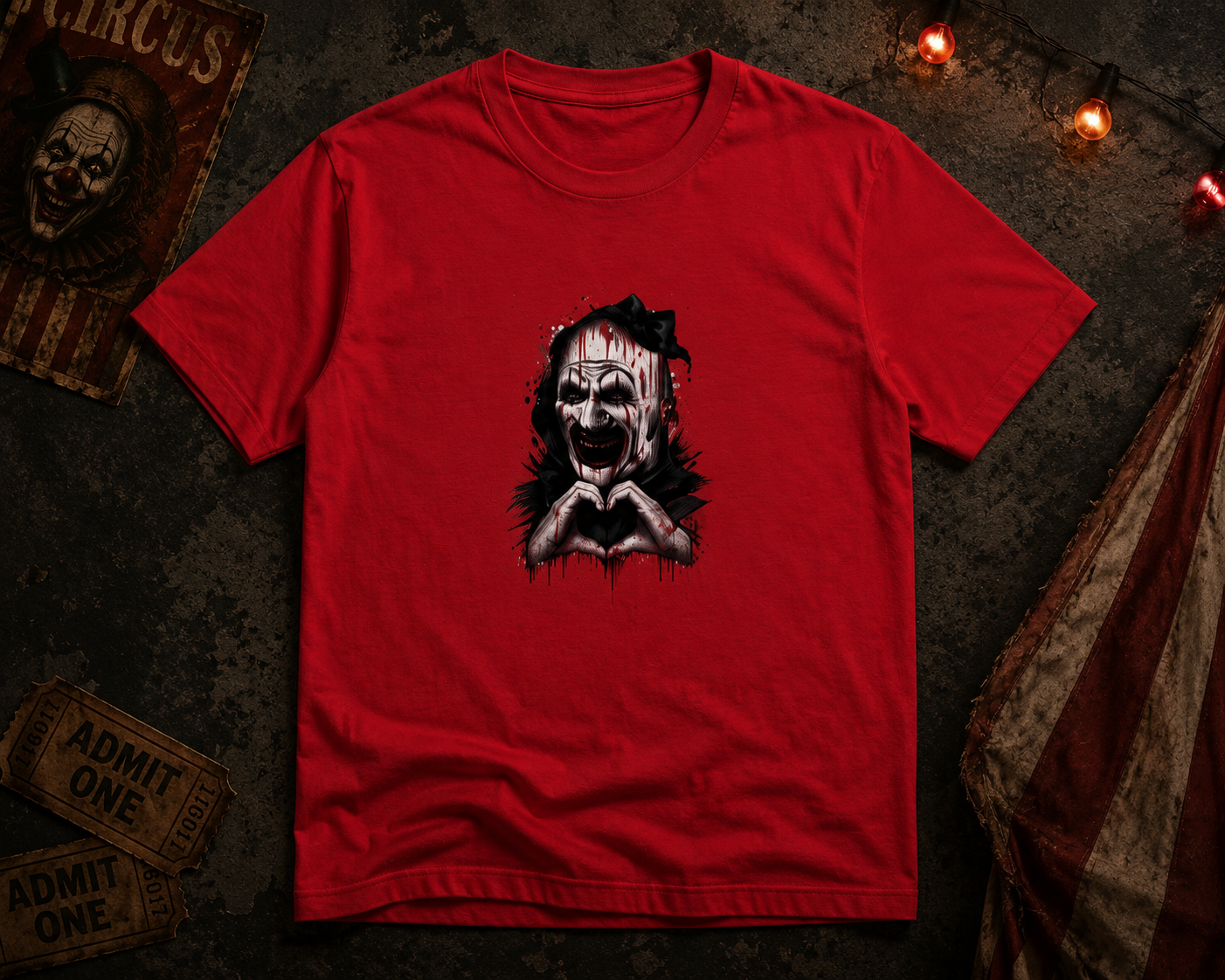Creepy Clown Horror T-Shirt | Dark Circus Graphic Tee