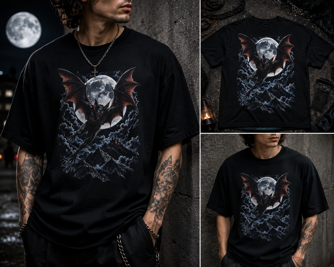 Vampire Bat Full Moon T-Shirt