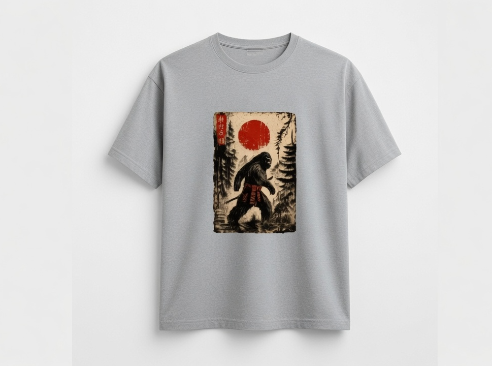 Bigfoot Samurai Japanese Graphic T-Shirt