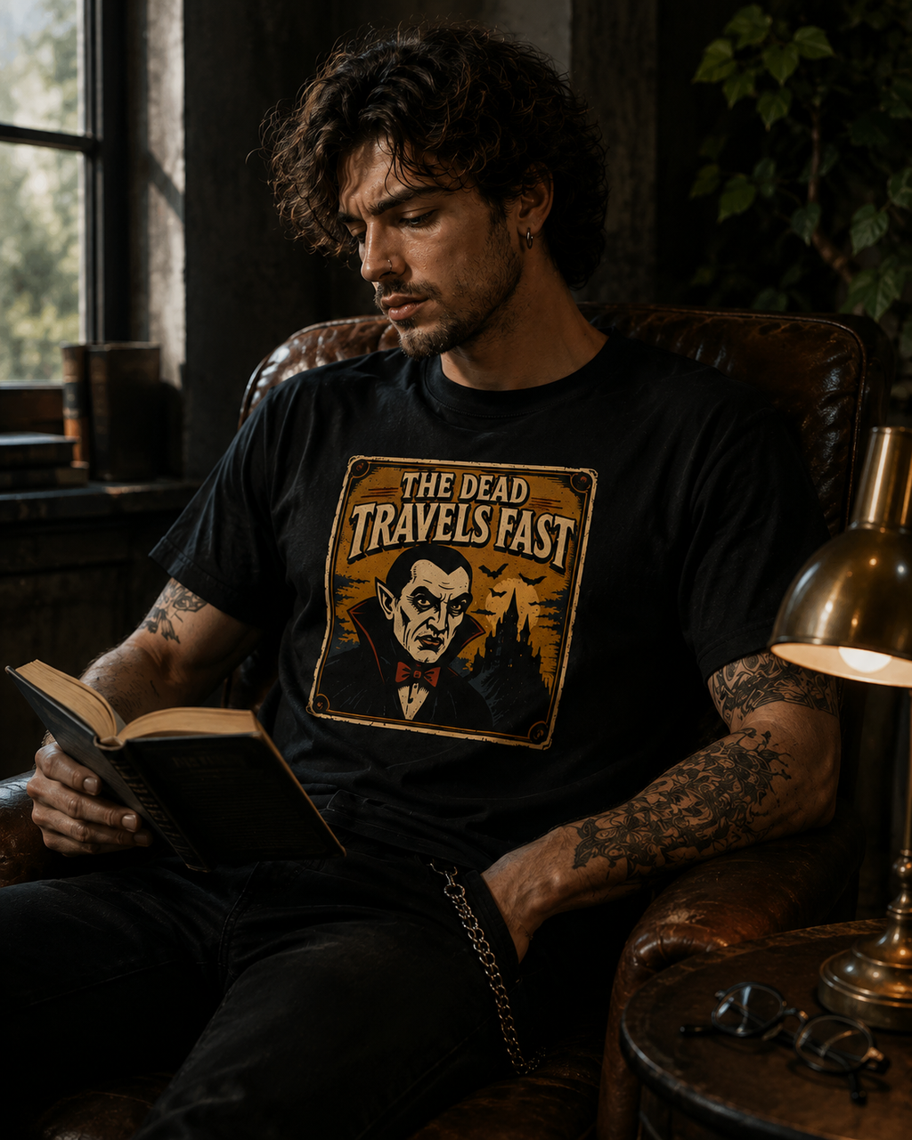 The Dead Travels Fast – Vintage Dracula Horror Graphic T-Shirt