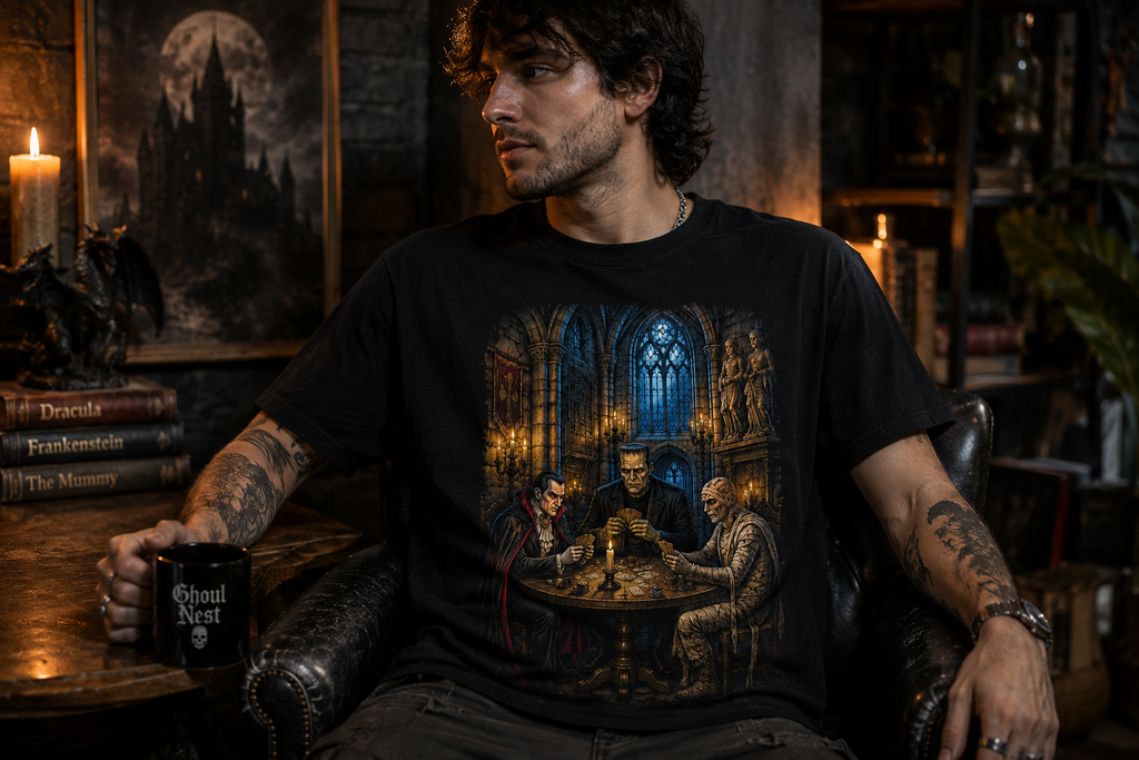 Monster Card Night | Gothic Horror Graphic T-Shirt