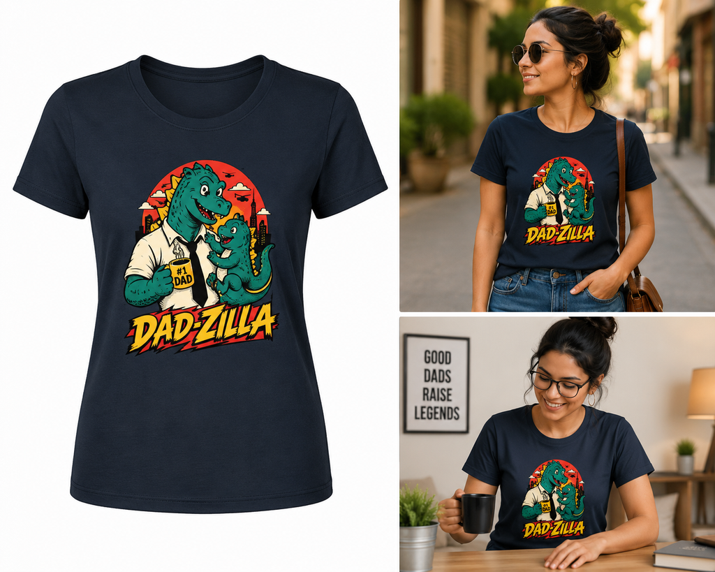 DAD-ZILLA Dinosaur Dad T-Shirt – Funny Graphic Tee