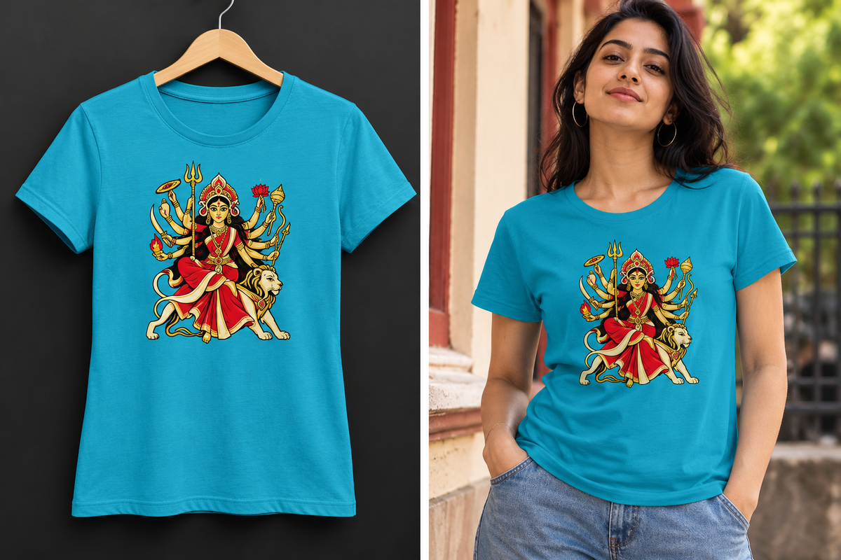 Maa Durga T-Shirt | Durga Puja Graphic Women's Tee