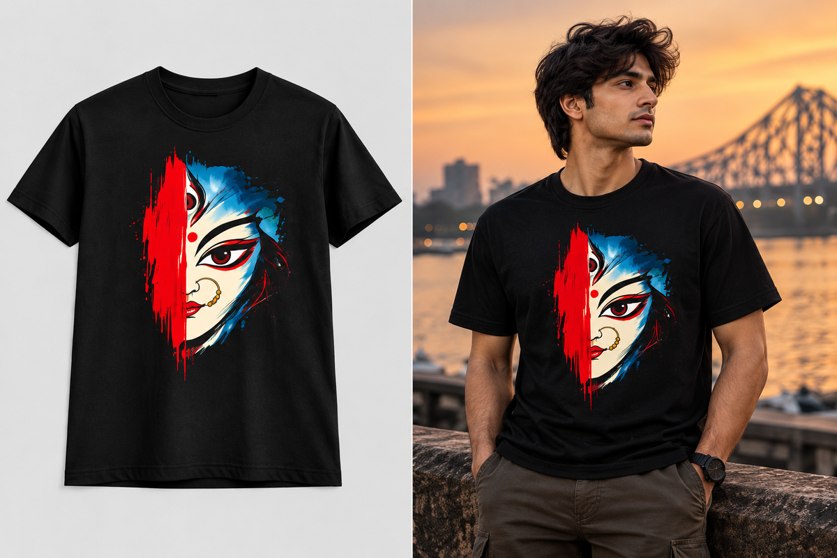 Durga Puja Graphic T-Shirt – Bengali Shakti Design