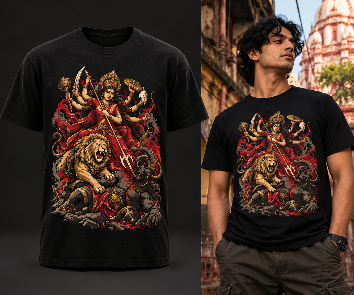 Mahishasuramardini T-Shirt – Durga vs Mahishasura | Ghoulnest