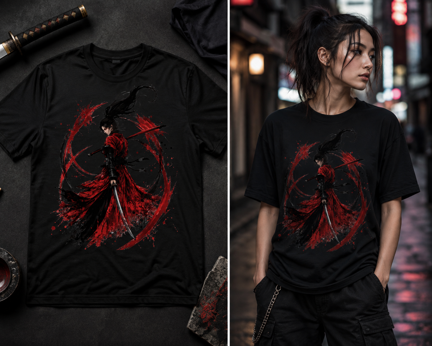 Female Samurai Graphic T-Shirt