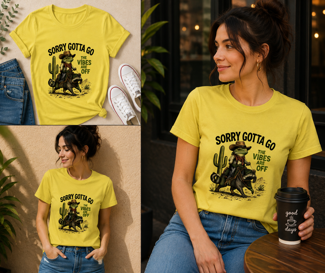 Sorry Gotta Go T-Shirt – Funny “The Vibes Are Off” Desert Graphic Tee