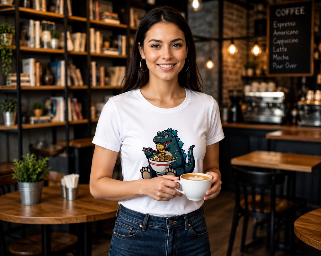 Funny Godzilla and  Ramen T-Shirt