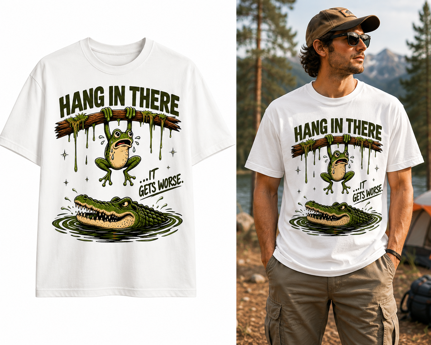 Funny frog T-shirt 🐸🐊
