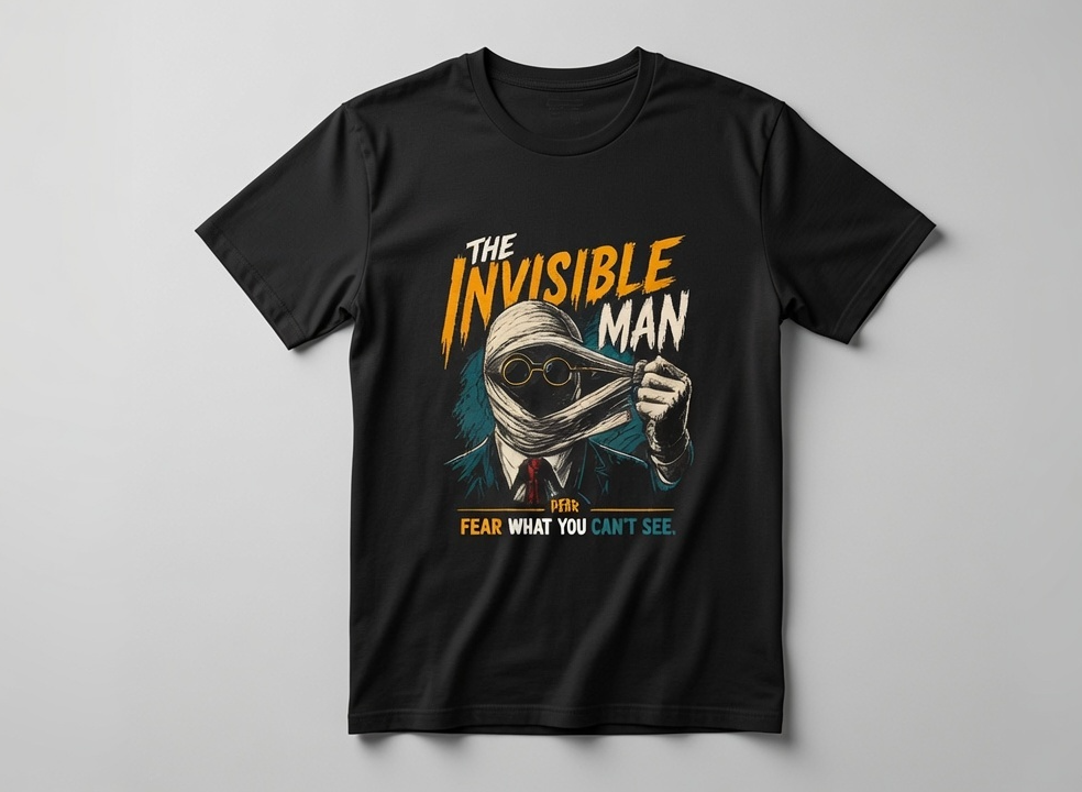 The Invisible Man Graphic T-Shirt – Classic Horror Tee | Fear What You Can’t See