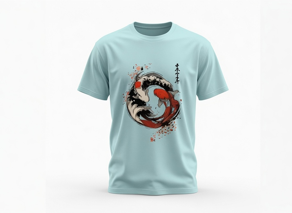 Koi Fish Circle T-Shirt – Japanese Inspired Graphic Tee