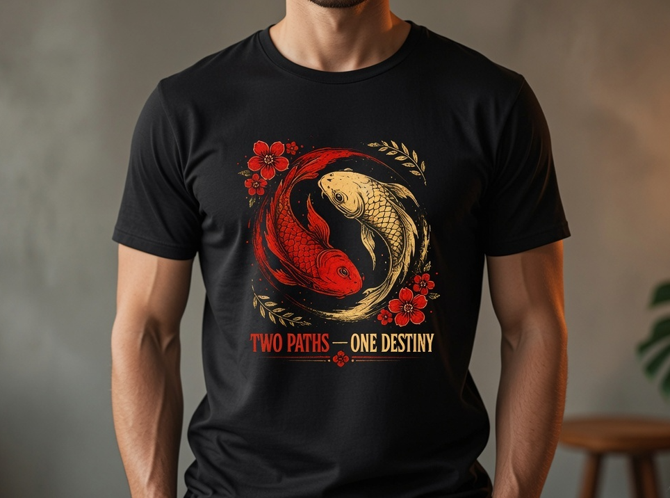 Two Paths One Destiny Koi Fish T-Shirt – Yin Yang Japanese Graphic Tee