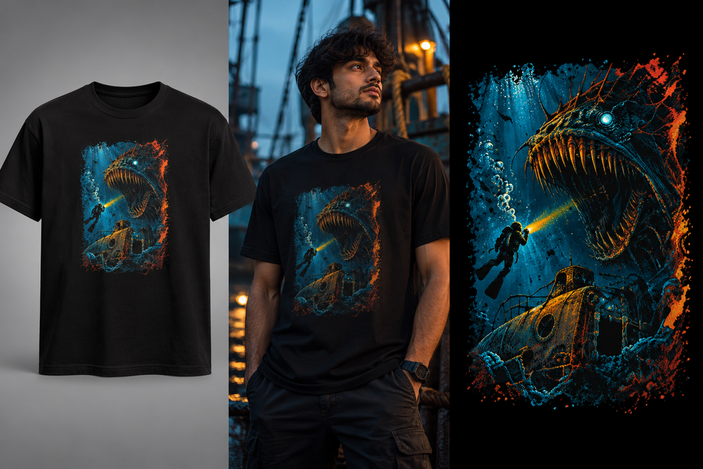 Maw Below – Deep Sea Monster Graphic T-Shirt