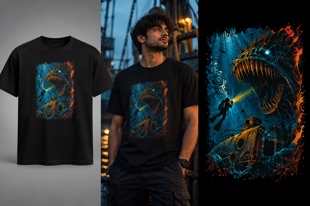 Maw Below – Deep Sea Monster Graphic T-Shirt