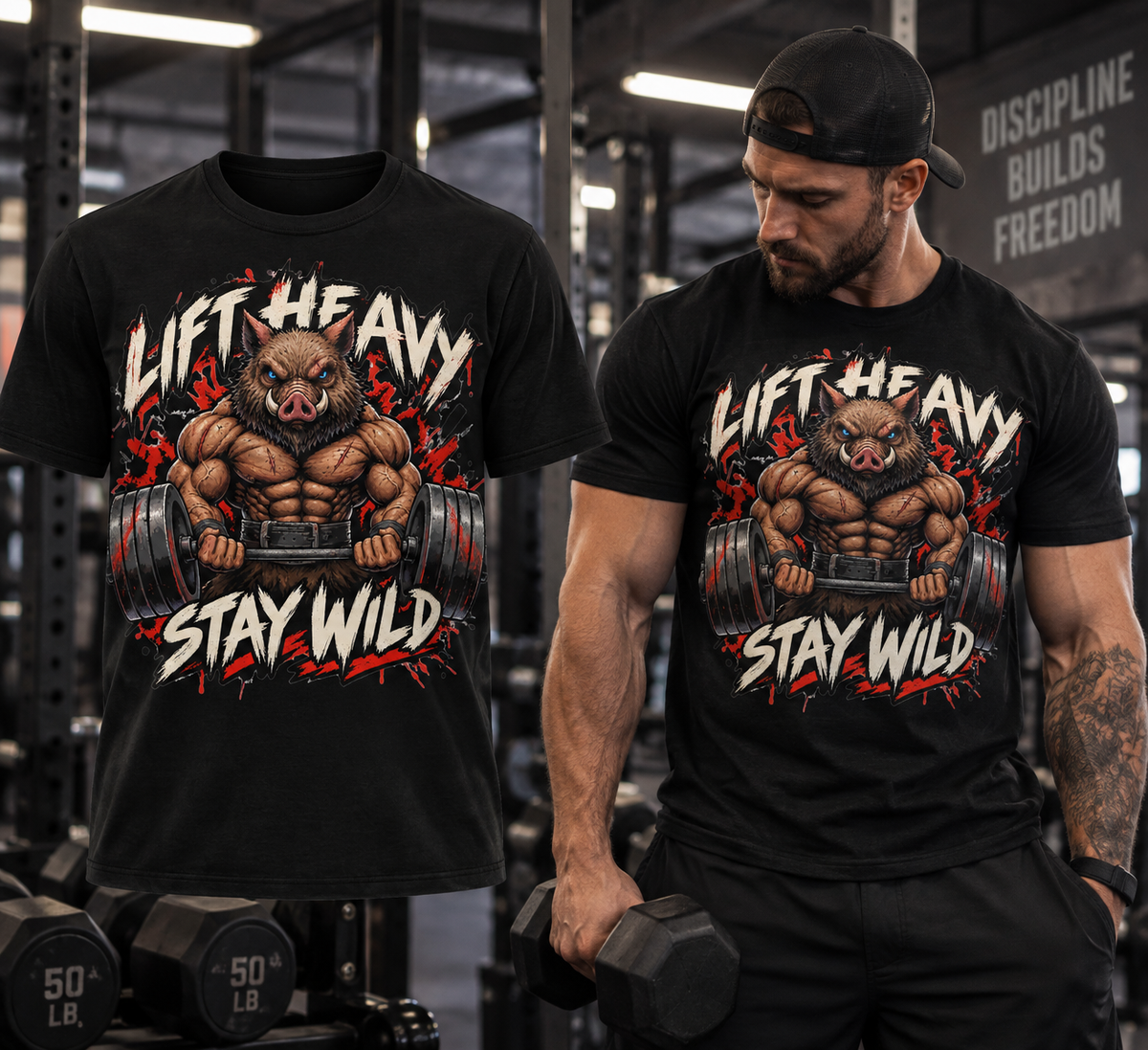 Wild Boar Gym T-Shirt | Graphic Workout Tee