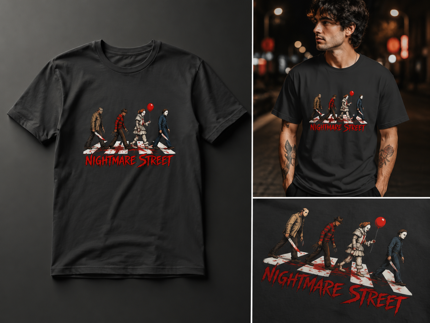 Nightmare Street Horror T-Shirt | Slasher Inspired Graphic Tee | Dark Horror Streetwear