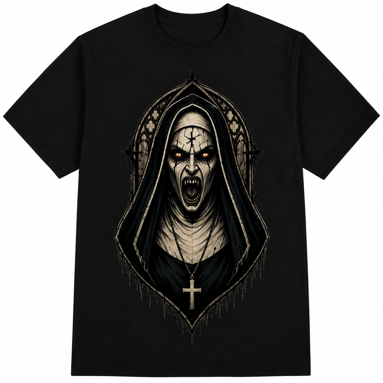 Demonic Nun Gothic Horror T-Shirt
