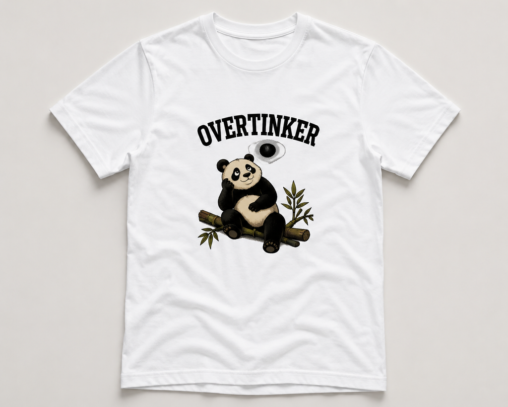 Overthinker Panda T-Shirt | Funny Introvert Graphic Tee