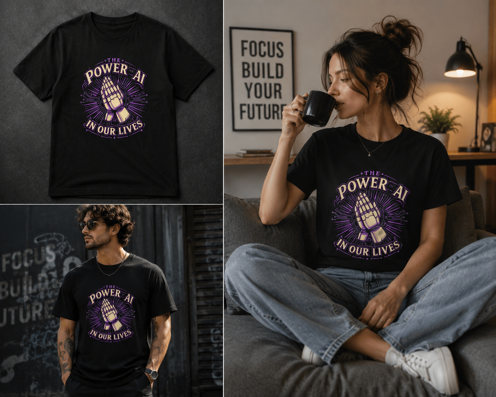 The Power of AI T-Shirt | Futuristic Artificial Intelligence Graphic Tee