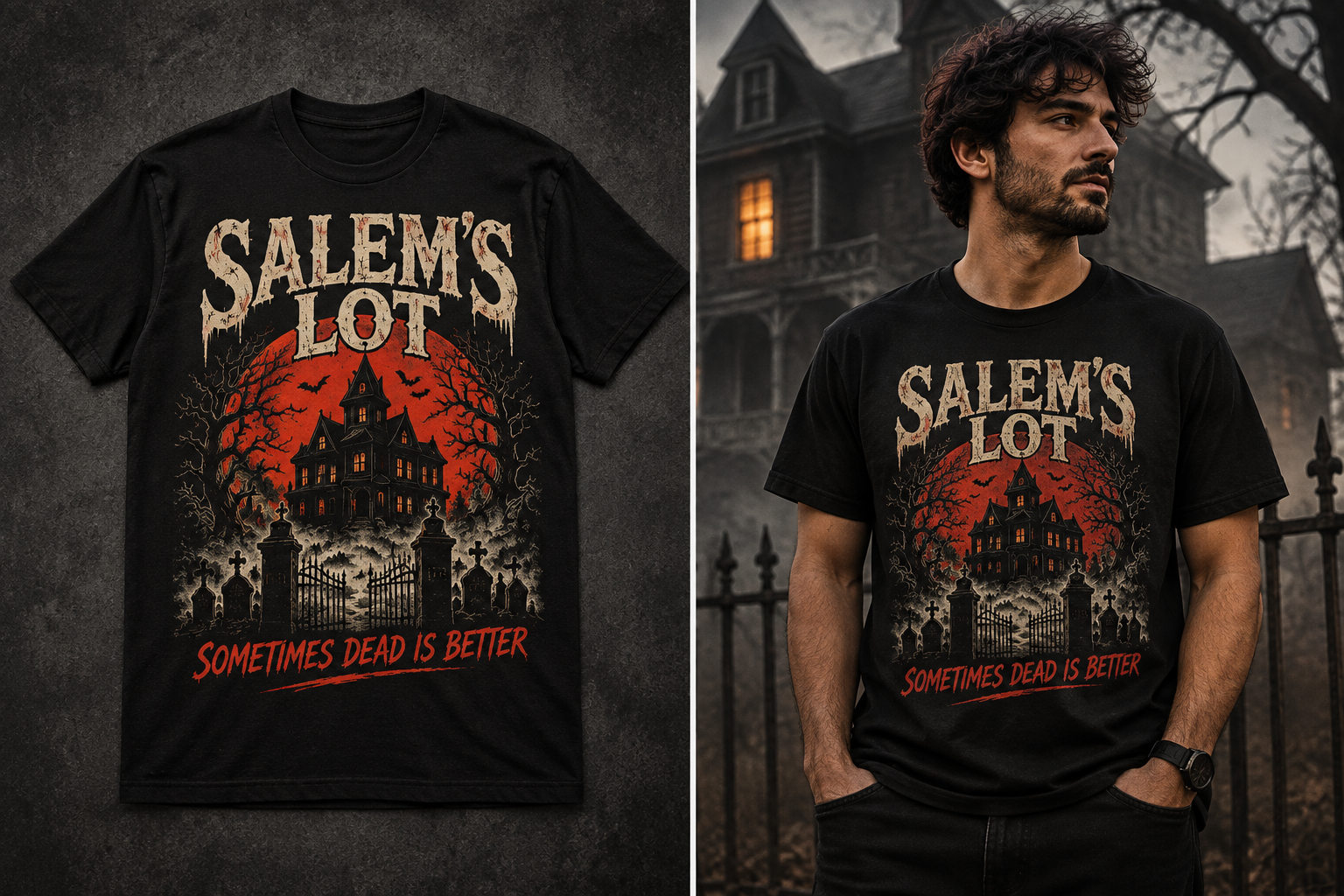Salem's Lot Vintage Horror T-Shirt | Haunted House Gothic Graphic Tee